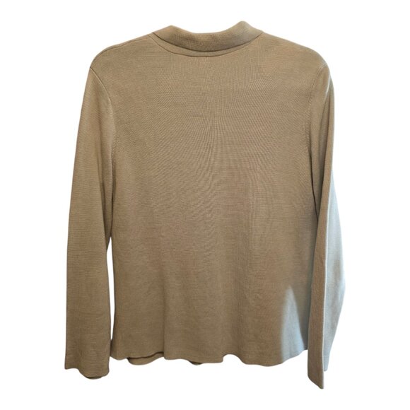 EILEEN FISHER SEAFOAM GREEN BLAZER CARDIGAN VNECK SILK COTTON BLEND TWO BUTTON - Picture 6 of 8